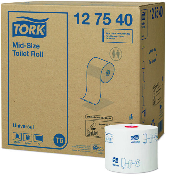 Tork hartie igienica rola dimensiune medie ( Mid-Size ) universala - 1 strat