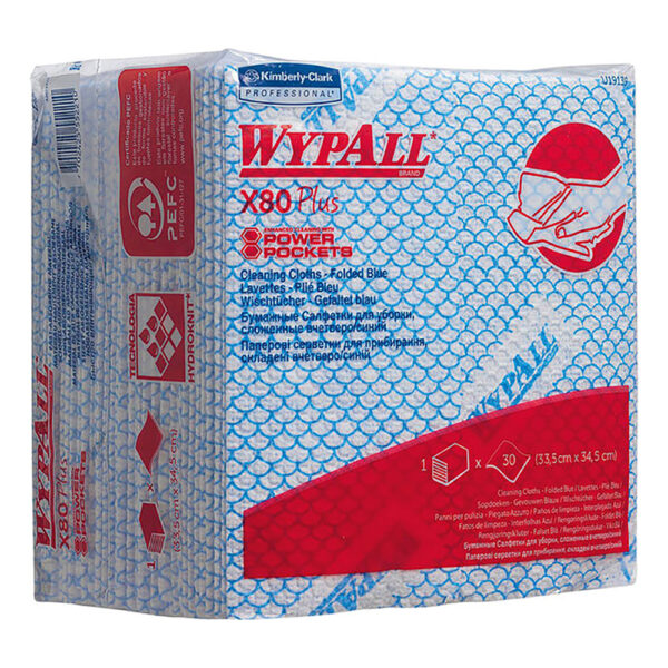 Lavete WYPALL* X80 Plus - Pliate, Albastre