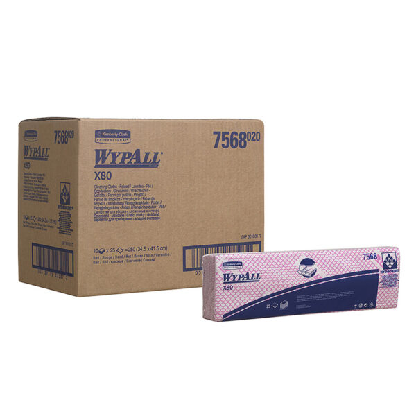 Lavete WYPALL* X80 - Interfolded, Rosii