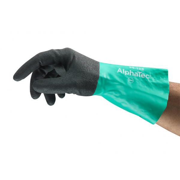 Manusi AlphaTec - Protectie Chimica in Conditii Usoare, Gri-Verde