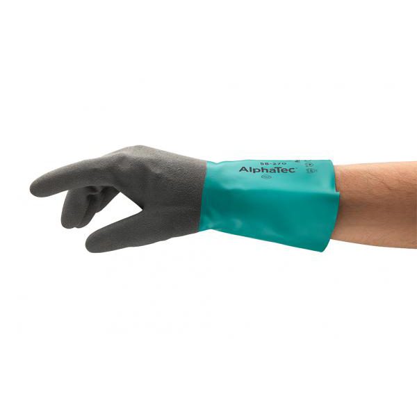 Manusi AlphaTec - Protectie Chimica in Conditii Usoare-Medii, Gri-Verde