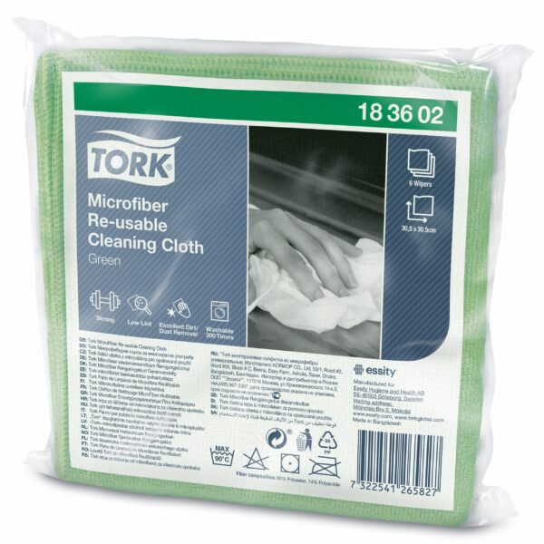 Laveta Microfibra Tork reutilizabila - verde