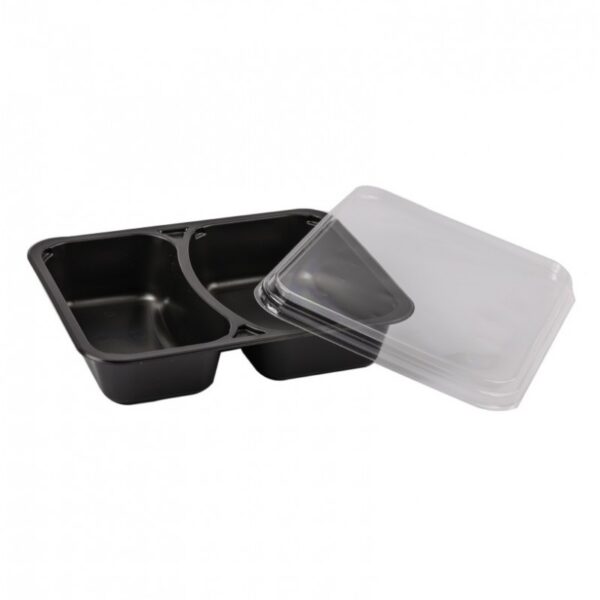 Caserola meniu 2 compartimente PP + capac PET, 200 buc/bax
