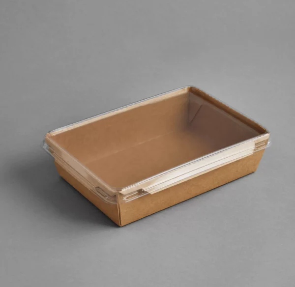 Caserola meniu, baza carton+capac RPET transparent, 1200 ml, 160 buc/bax