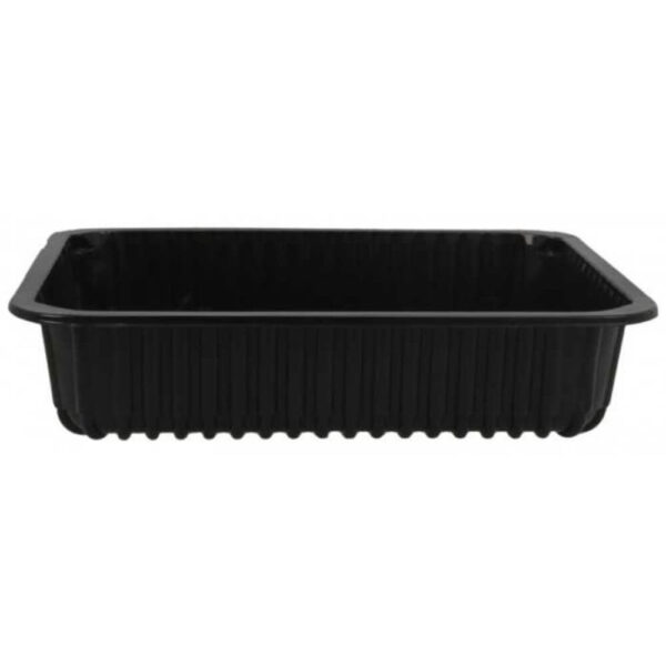 Caserola PP neagra, pereti striati, 227*178*81, 2300 ml, 320 buc/bax