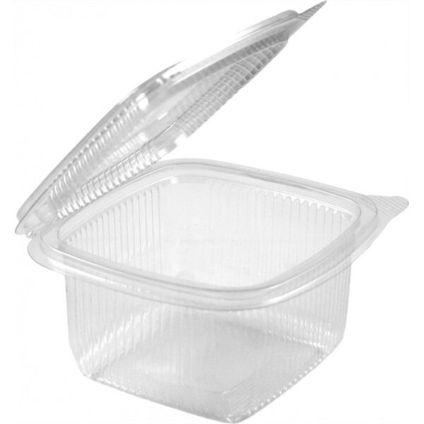 Caserola transparenta PET cu capac, 135x135 mm, h=100 mm, 330 buc/bax