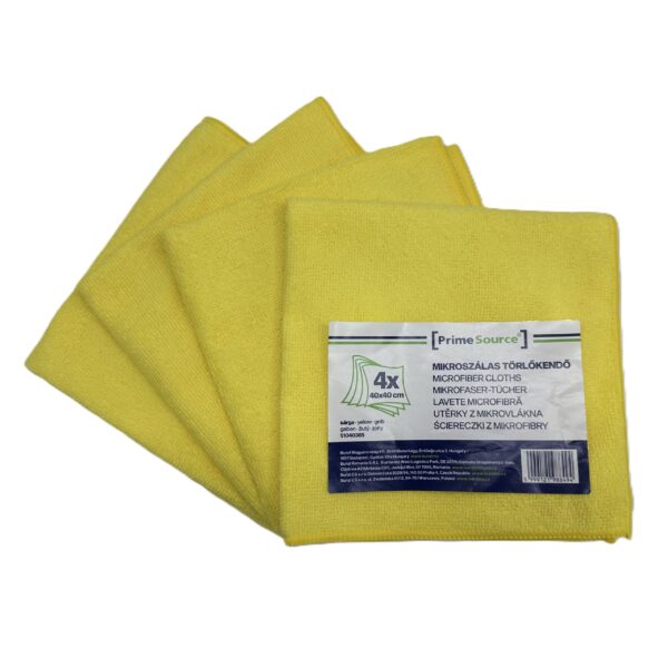 Lavete de microfibra Prime Source, 4 buc/ pach, galben